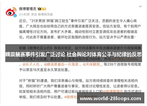 魏震禁赛事件引发广泛讨论 社会舆论对体育公平与纪律的反思